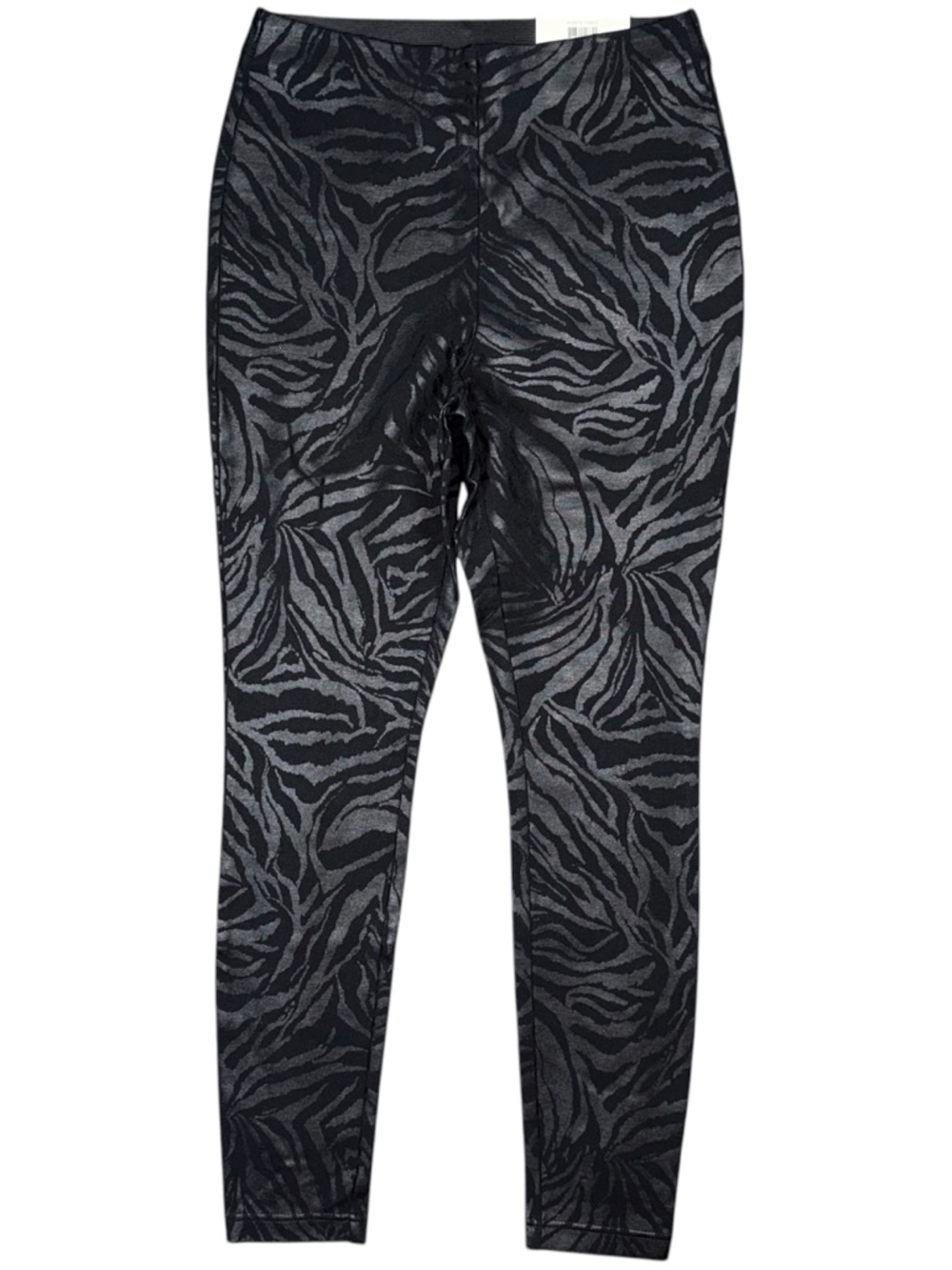 INC International Concepts Animal Zebra Metallic Ponte High Rise Skinny Pants M